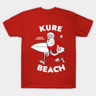 Kure Beach, NC Christmas Vacationing Skiing Santa T-Shirt